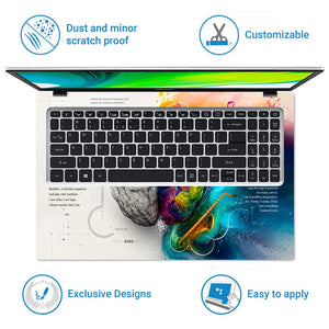 Doodle Brain Left Right Logical Creative Laptop Skin - View 5