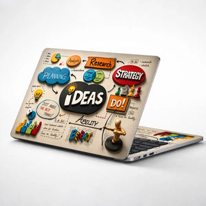 Doodle Brainstorm Ideas Business Strategy Laptop Skin - View 1