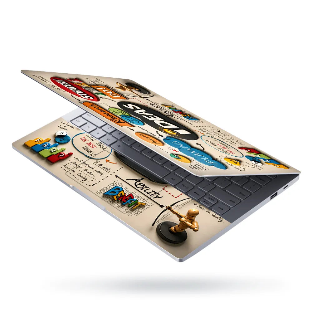 Doodle Brainstorm Ideas Business Strategy Laptop Skin - View 3