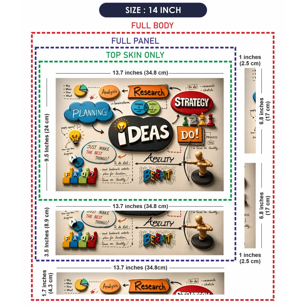 Doodle Brainstorm Ideas Business Strategy Laptop Skin - View 7