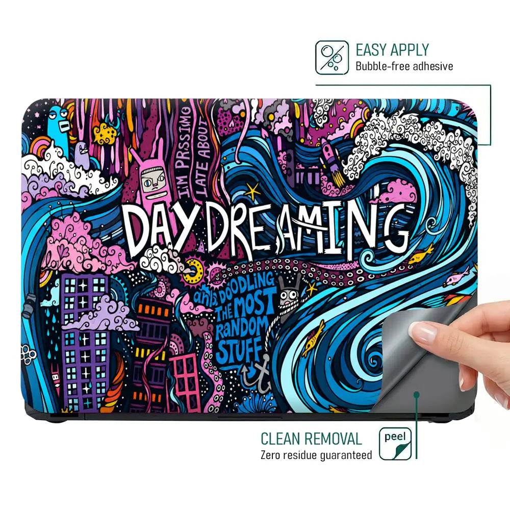 Doodle Daydreaming City Color Laptop Skin - View 4
