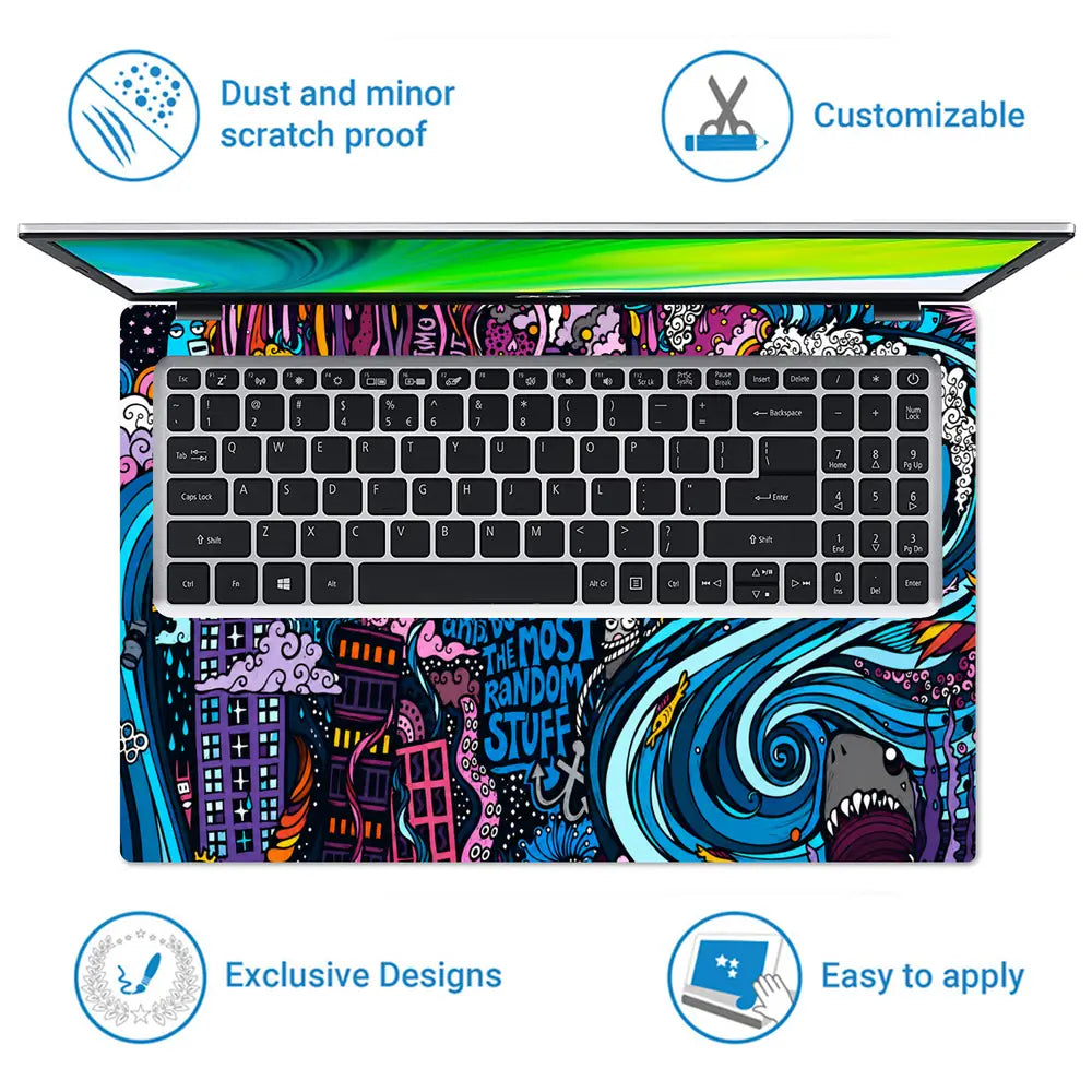 Doodle Daydreaming City Color Laptop Skin - View 5