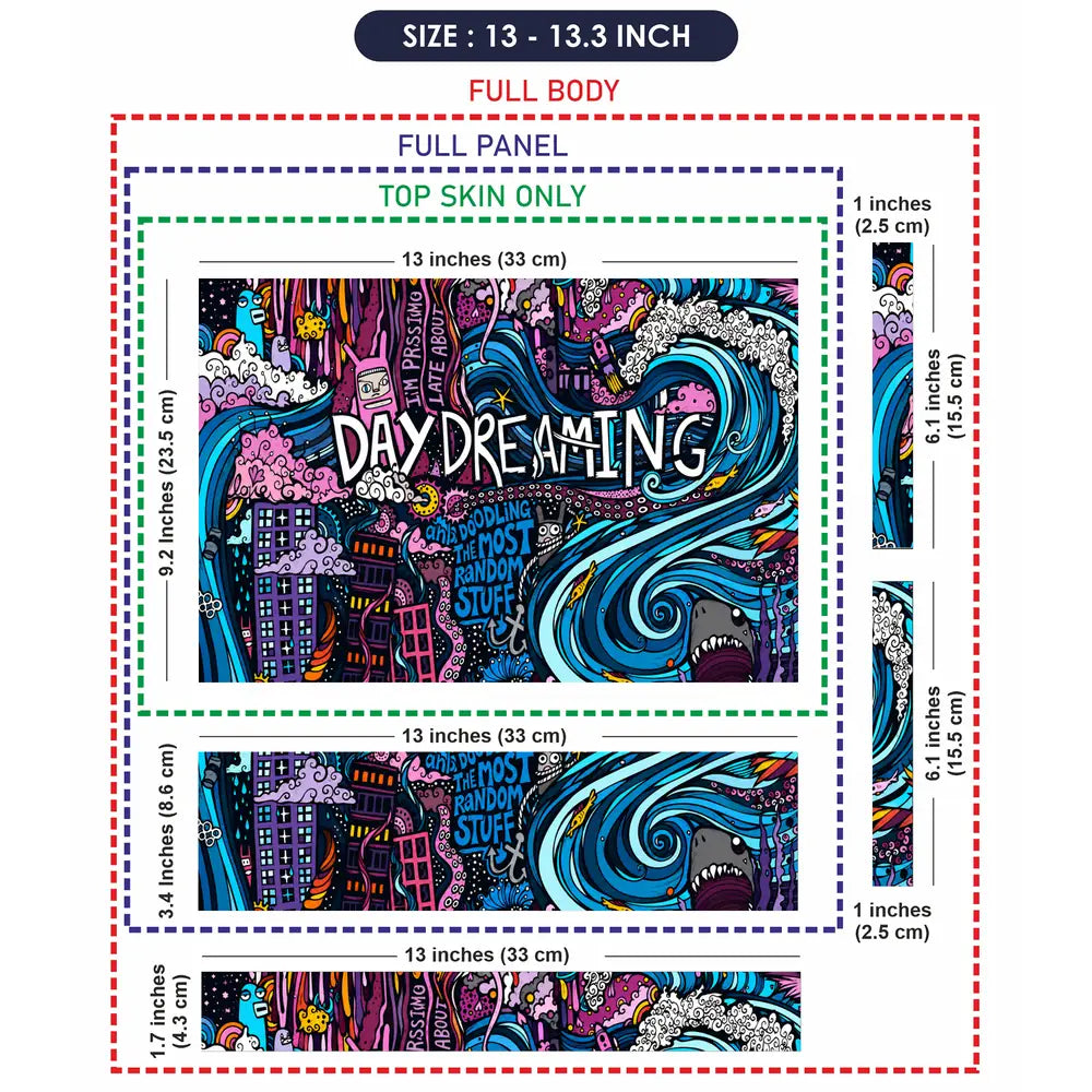 Doodle Daydreaming City Color Laptop Skin - View 6