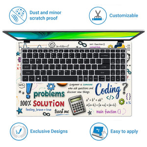 Doodle Engineer Coding Python Java Sketch Collage Laptop Skin - View 5