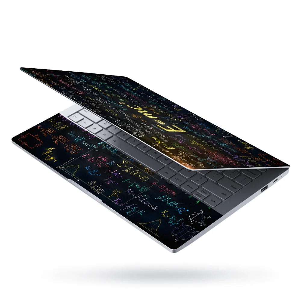 Doodle Physics Chalkboard Formulas Einstein Laptop Skin - View 3