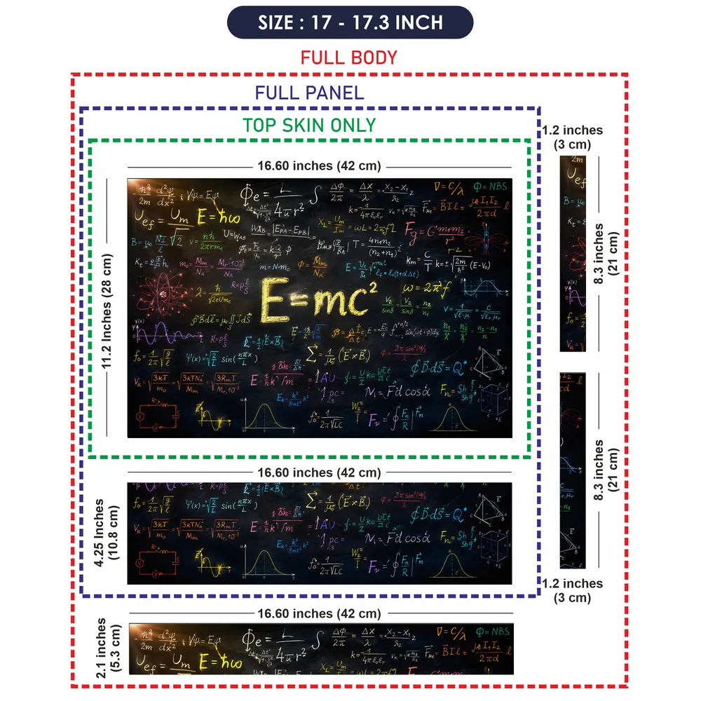 Doodle Physics Chalkboard Formulas Einstein Laptop Skin - View 9