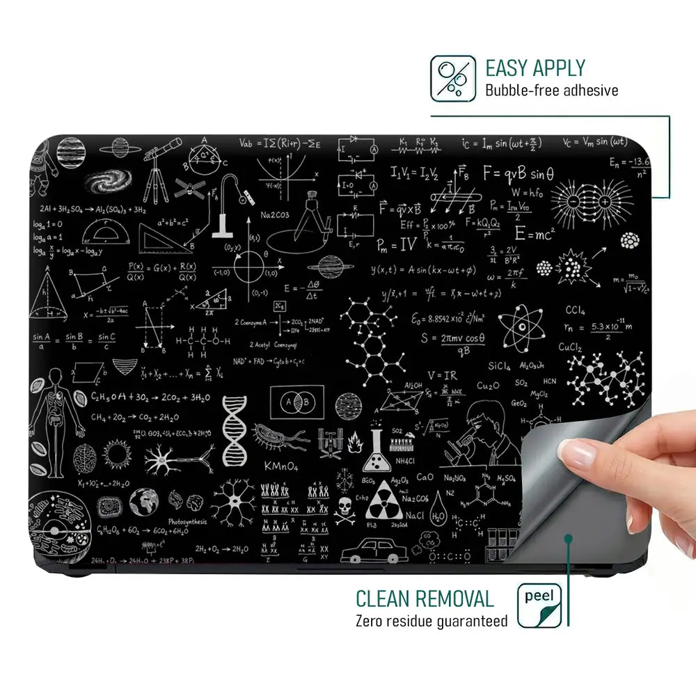 Doodle Science Chalkboard Formulas Laptop Skin - View 4