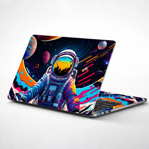 Doodle Space Astronaut Psychedelic Laptop Skin - View 1