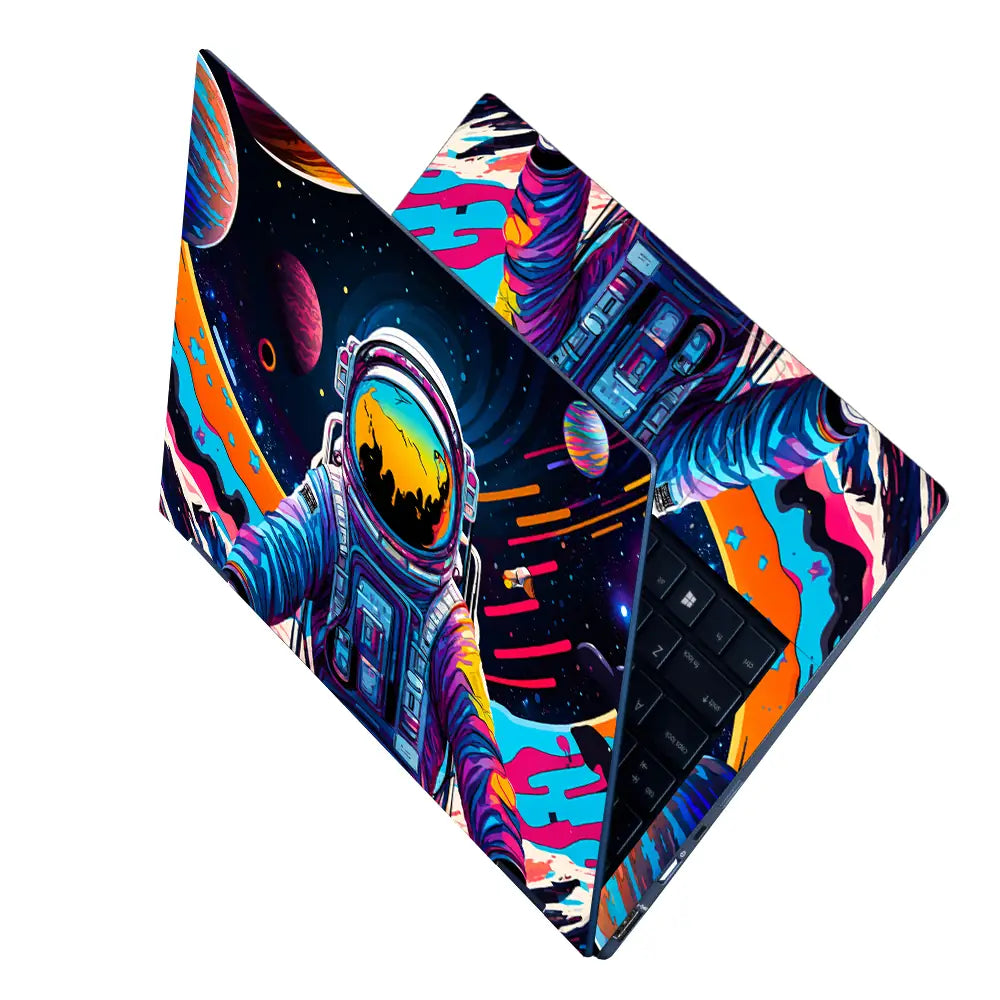 Doodle Space Astronaut Psychedelic Laptop Skin - View 2