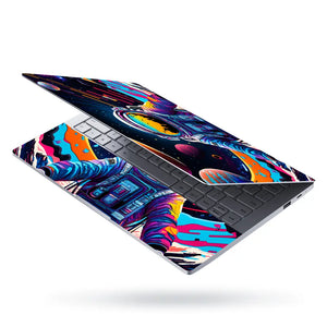 Doodle Space Astronaut Psychedelic Laptop Skin - View 3