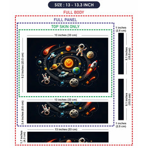 Doodle Space Solar System Cartoon Laptop Skin - View 6