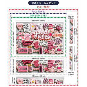 Doodle Stickers Pink Good Vibes Positivity Laptop Skin - View 6