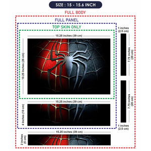 Universal Laptop Skin - Black Spider Red Black