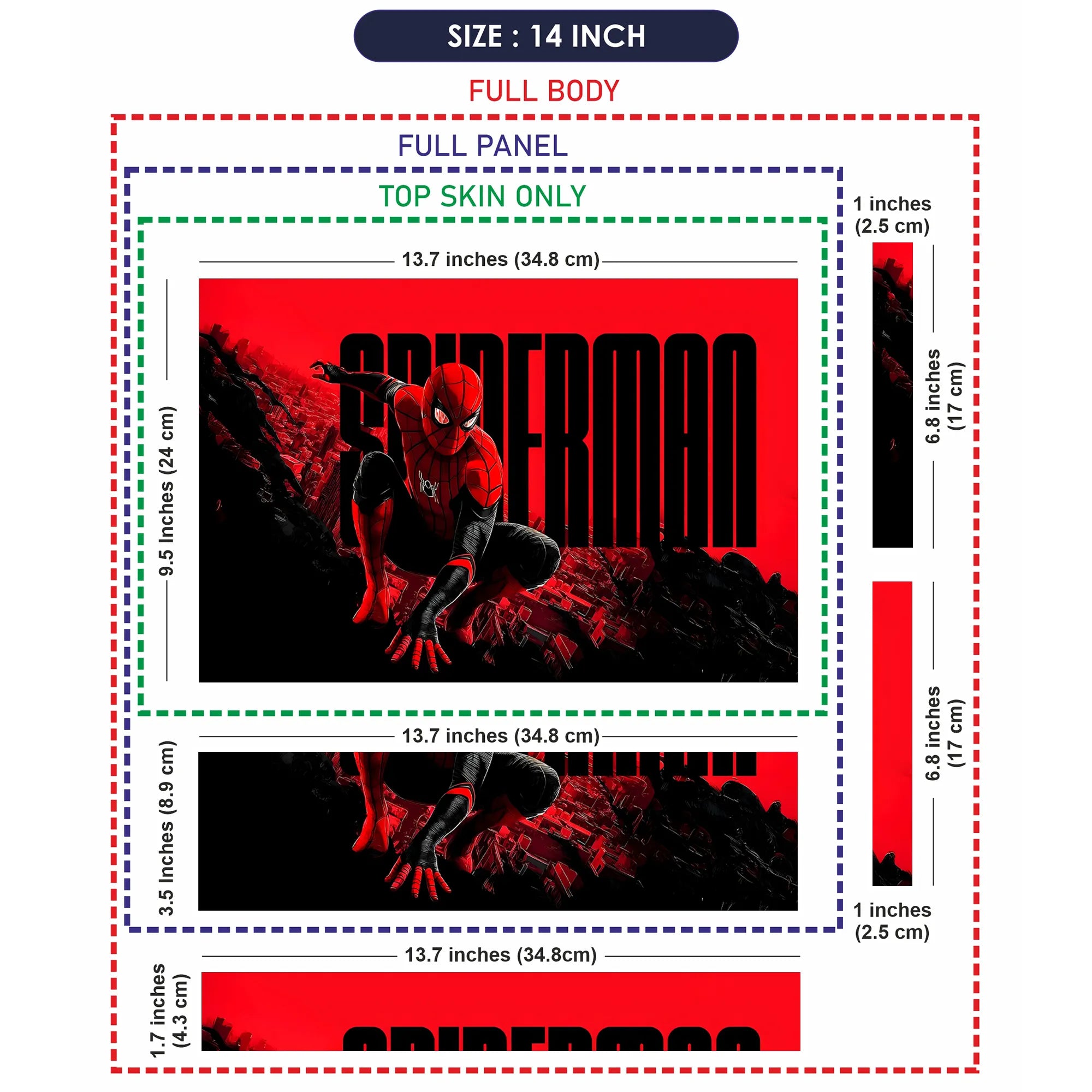 Laptop Skin - Dynamic Comic Spider Hero Red Action 1