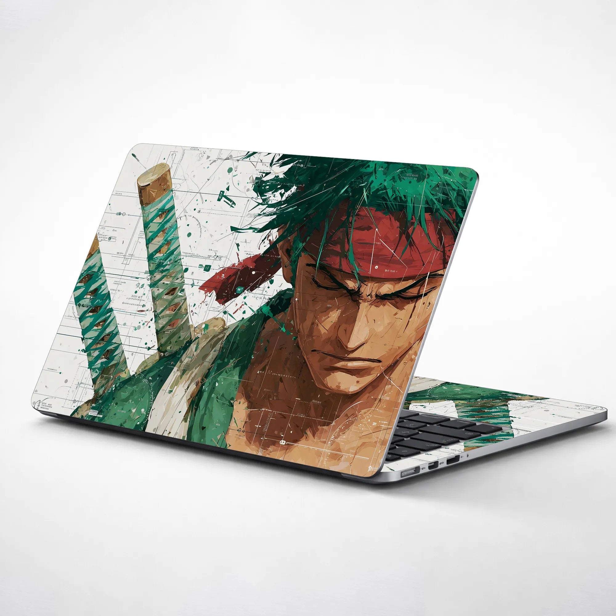 Laptop Skin - Dynamic Manga Warrior Green Energy 1