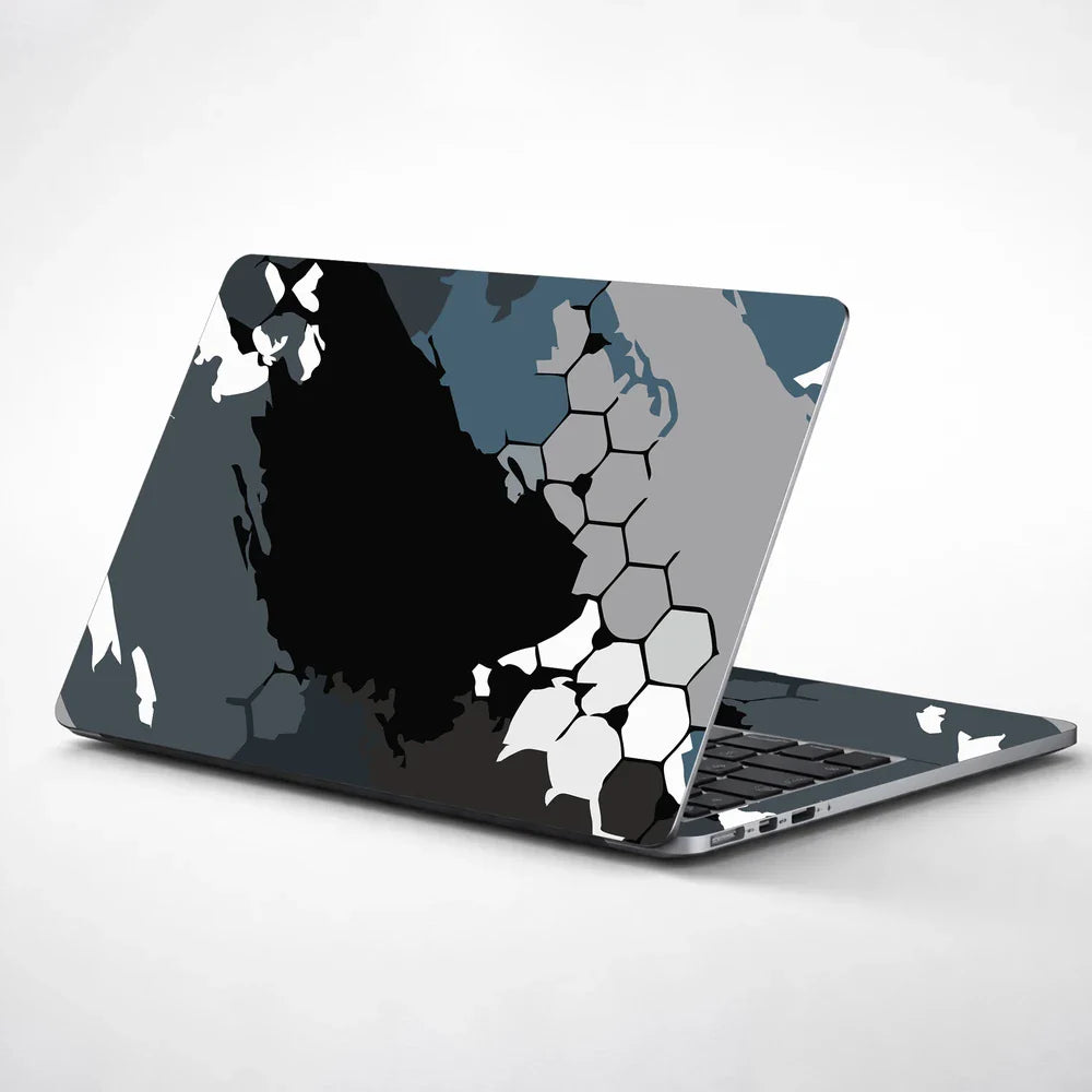 Universal Laptop Skin - Grey Black Honeycomb