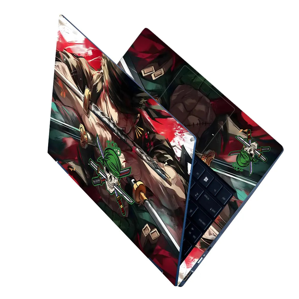 Laptop Skin - Dynamic Anime Warrior Red Action