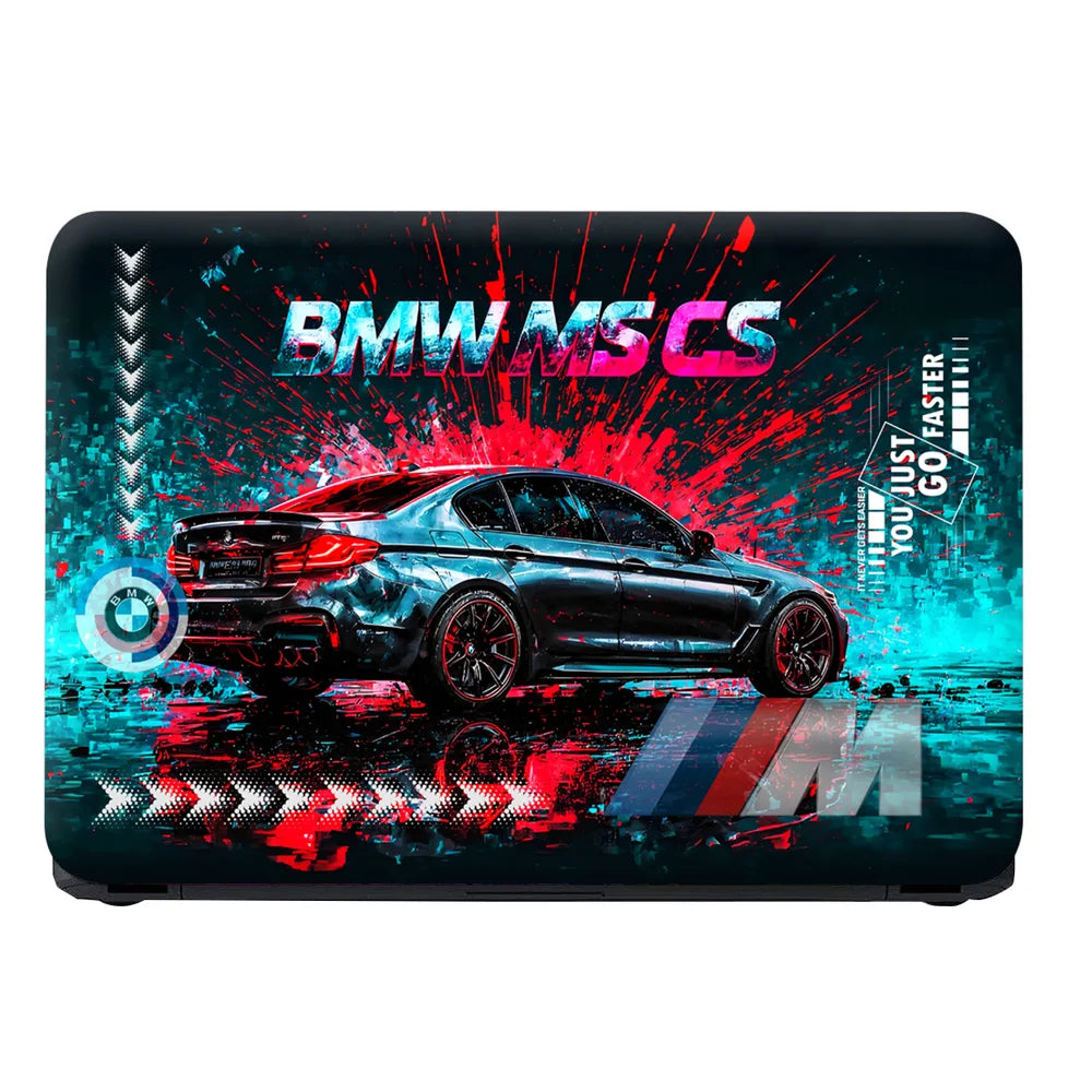 Laptop Skin - BMW M5 Performance Car Neon Splash Digital Art