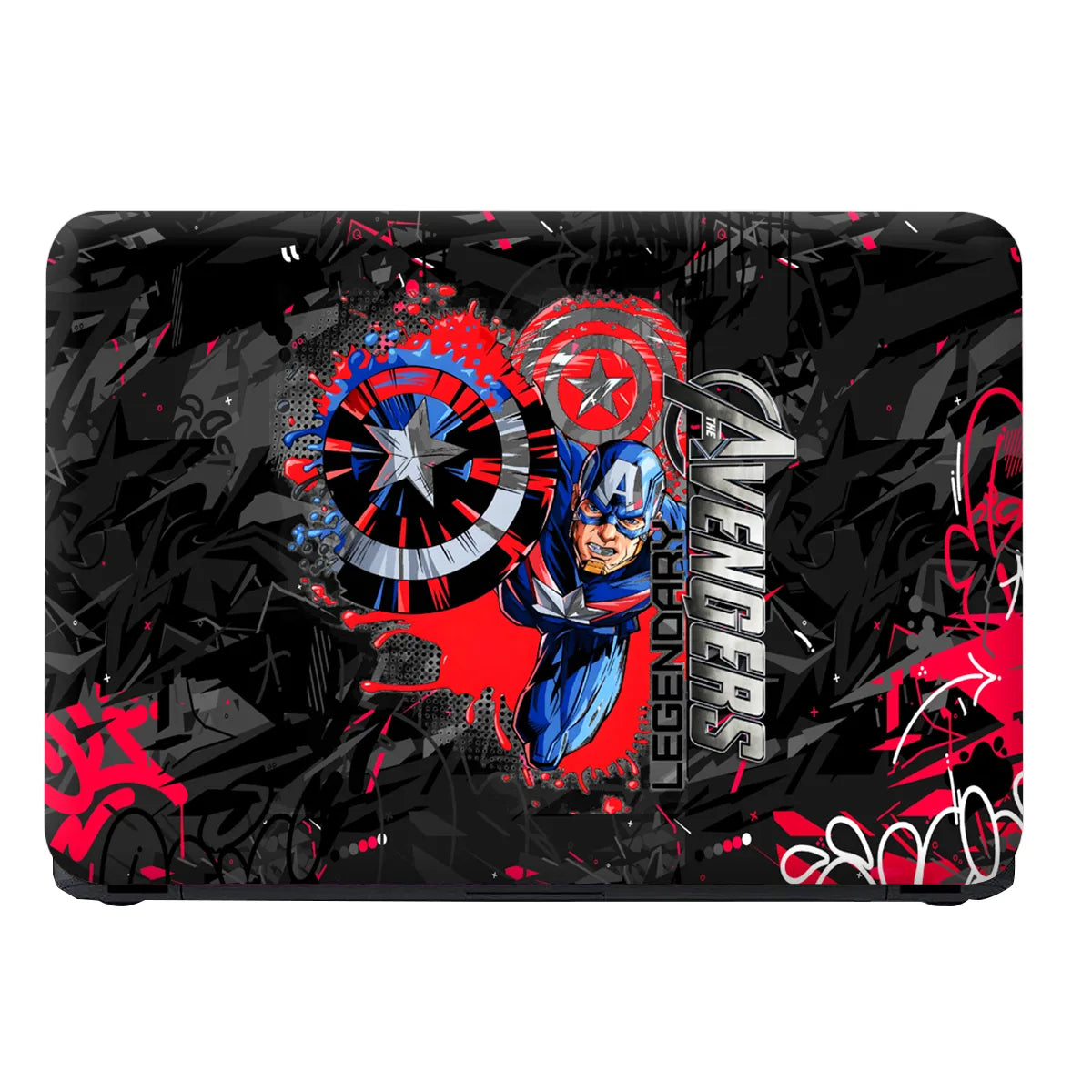 Laptop Skin - Graffiti Style Superhero Red Action