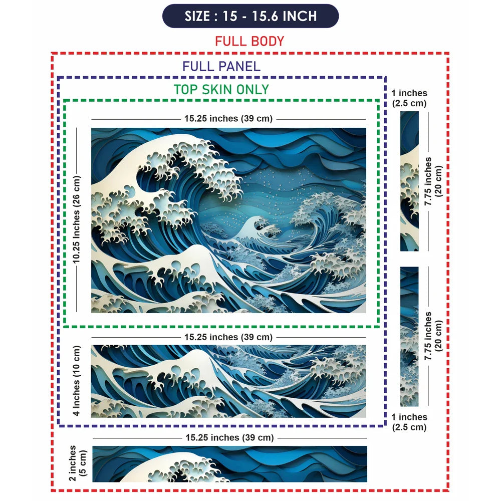 Universal Laptop Skin - Hokusai Great Wave Blue
