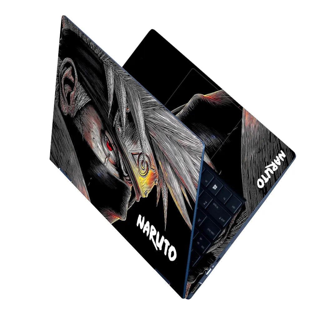 Laptop Skin - Dynamic Anime Ninja Intense Red Black