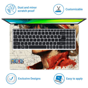 Laptop Skin - Dynamic Anime Pirate Adventure Red Intensity
