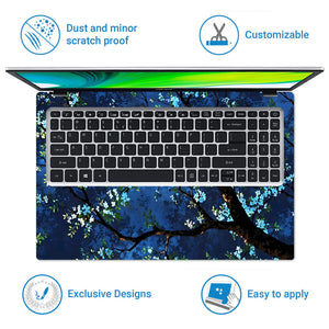 Laptop Skin - Serene Digital Floral Night Scene