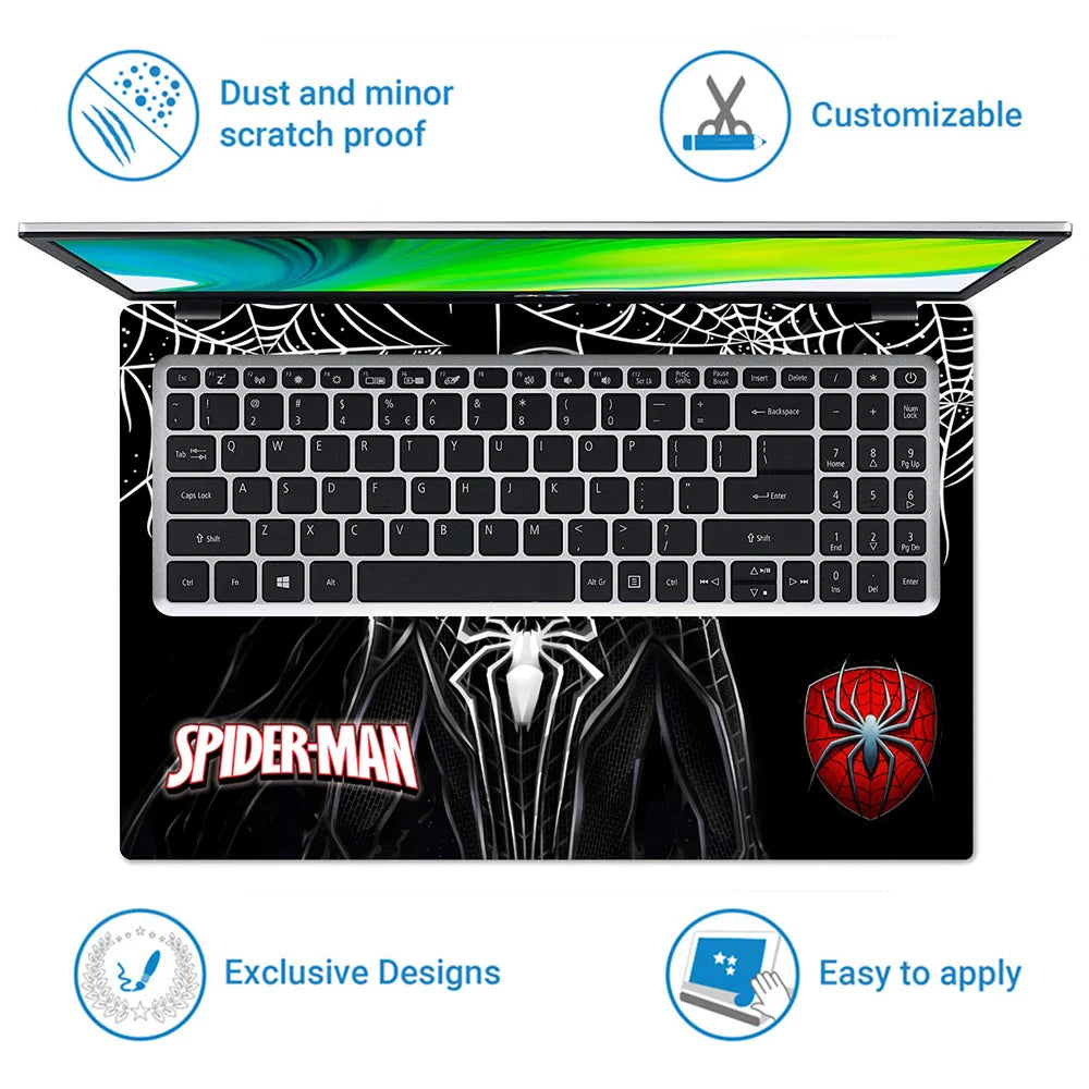 Universal Laptop Skin - Black Red Spider-Man Moon Design
