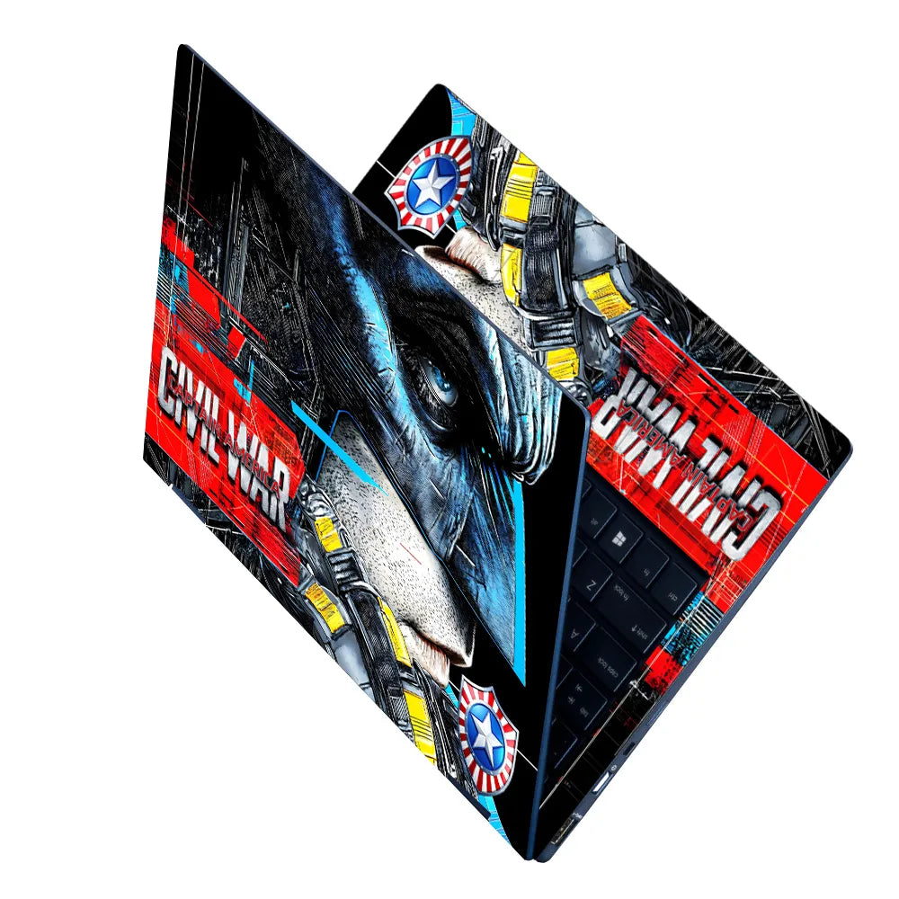 Laptop Skin - Dynamic Comic Hero Portrait Dark Mood