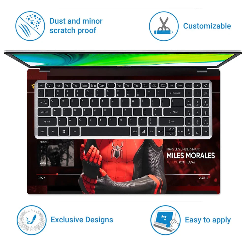 Universal Laptop Skin - Red Black Spider-Man Power Quote