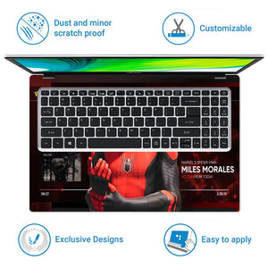 Universal Laptop Skin - Red Black Spider-Man Power Quote