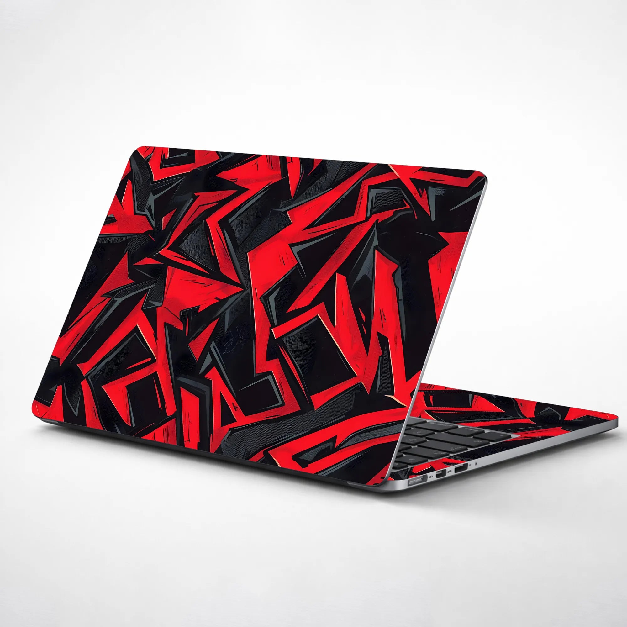 Laptop Skin - Bold Graffiti Art Red Black Contrast