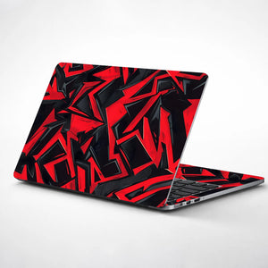 Laptop Skin - Bold Graffiti Art Red Black Contrast
