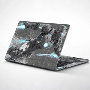 Laptop Skin - Futuristic Robotic Hero Silver Energy