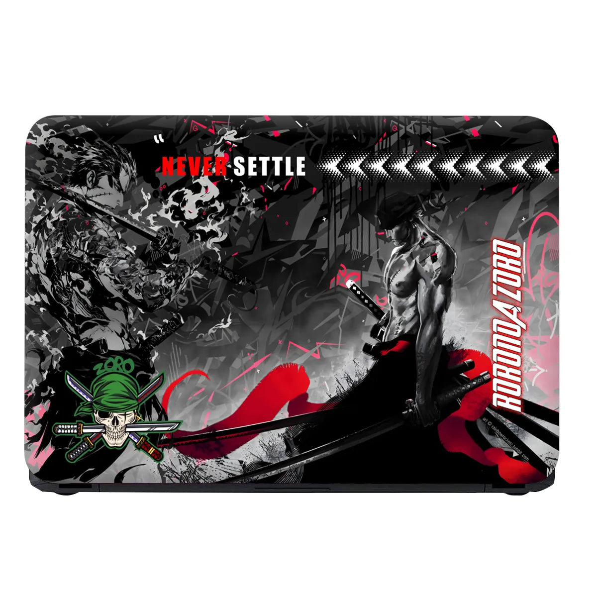 Laptop Skin - Never Settle Zoro Warrior Graffiti