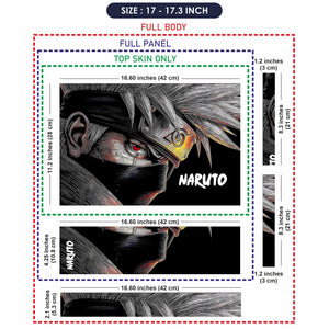 Laptop Skin - Dynamic Anime Ninja Intense Red Black