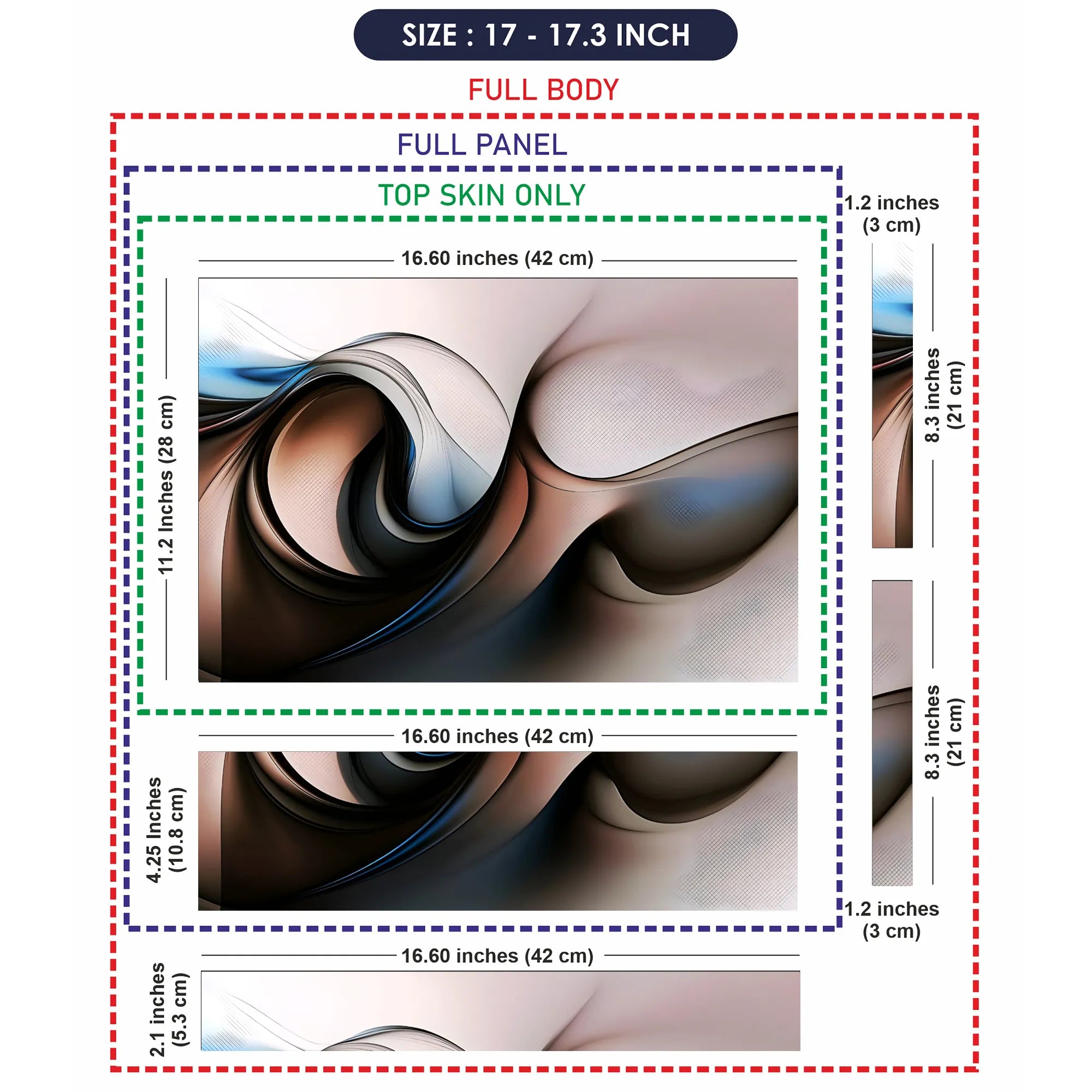 Laptop Skin - Fluid Abstract Waves Soft Tones
