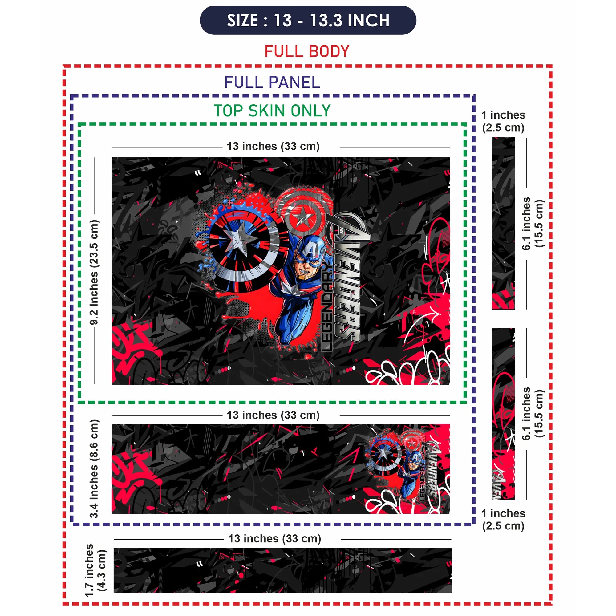 Laptop Skin - Graffiti Style Superhero Red Action
