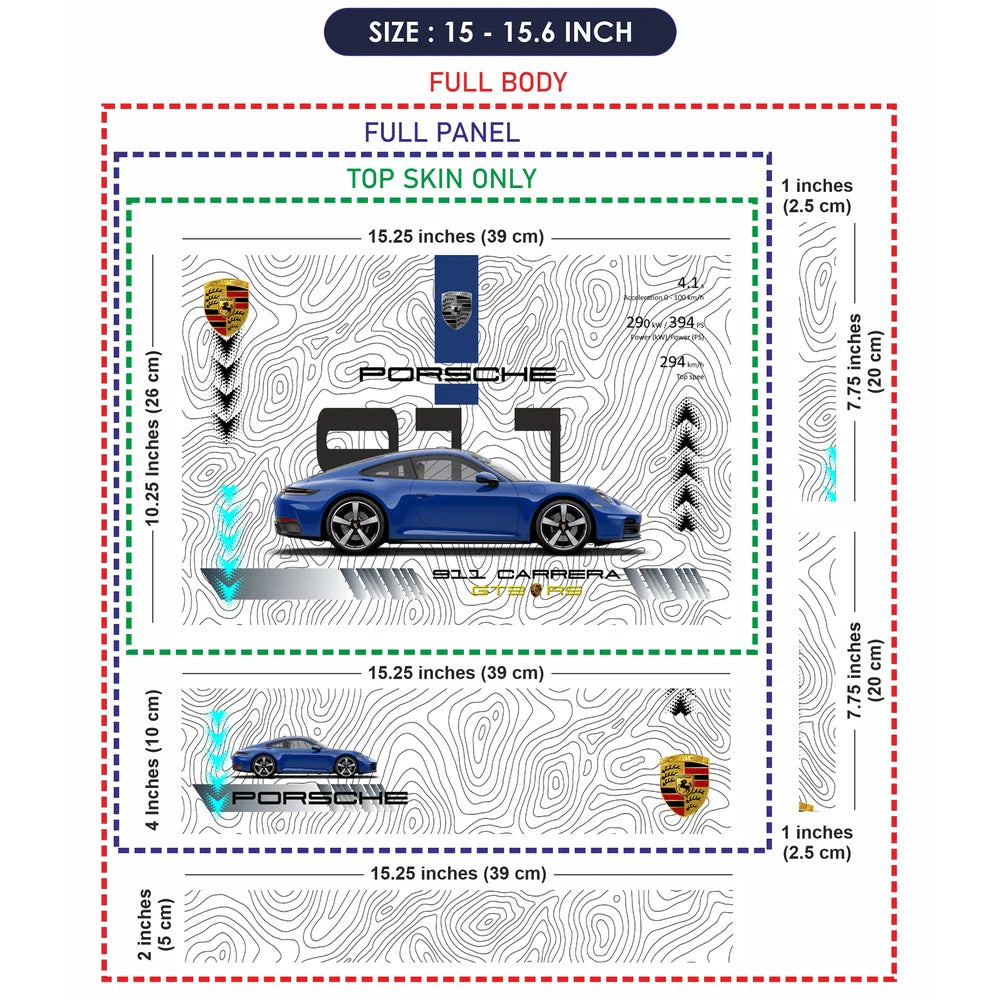 Universal Laptop Skin - Porsche Blue 911 GT3
