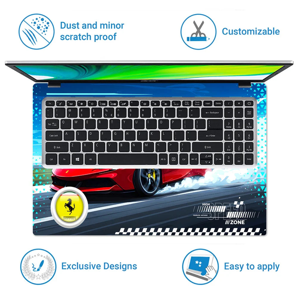 Universal Laptop Skin - Scuderia Ferrari Cyan Drift