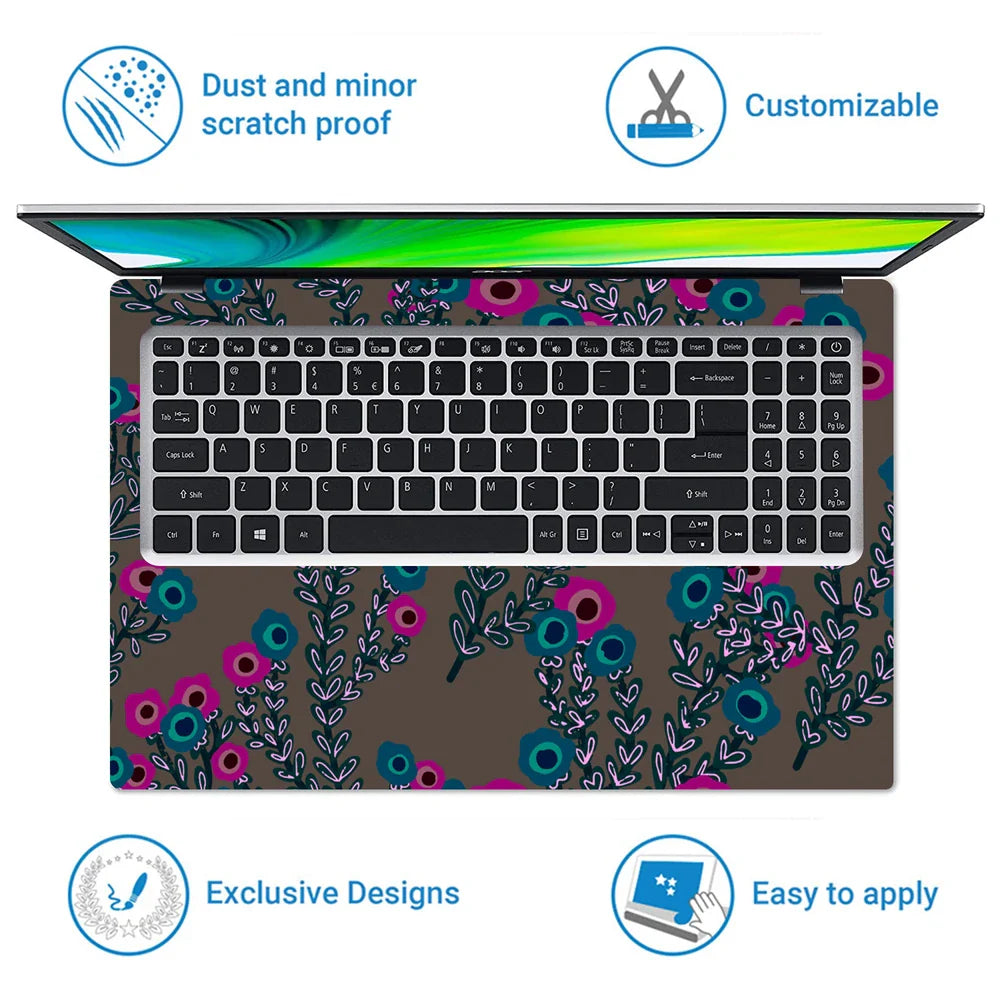 Universal Laptop Skin - Floral Abstract Pattern Art