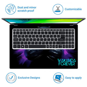 Laptop Skin - Dynamic Comic Black Panther Purple Energy