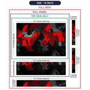 Laptop Skin - Abstract Red Camo Pattern Black Mood
