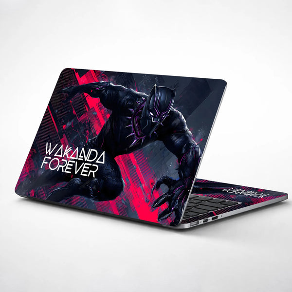Laptop Skin - Dynamic Digital Black Panther Red Energy