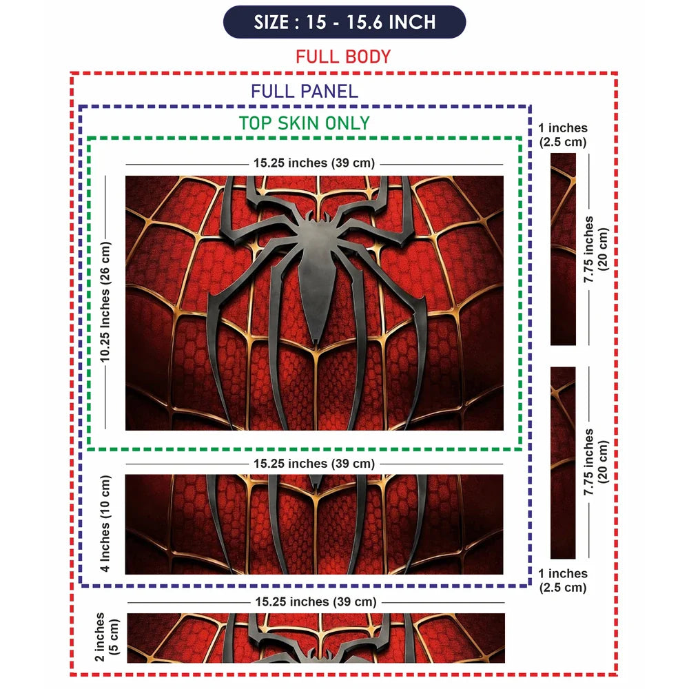Universal Laptop Skin - Black Spider Red