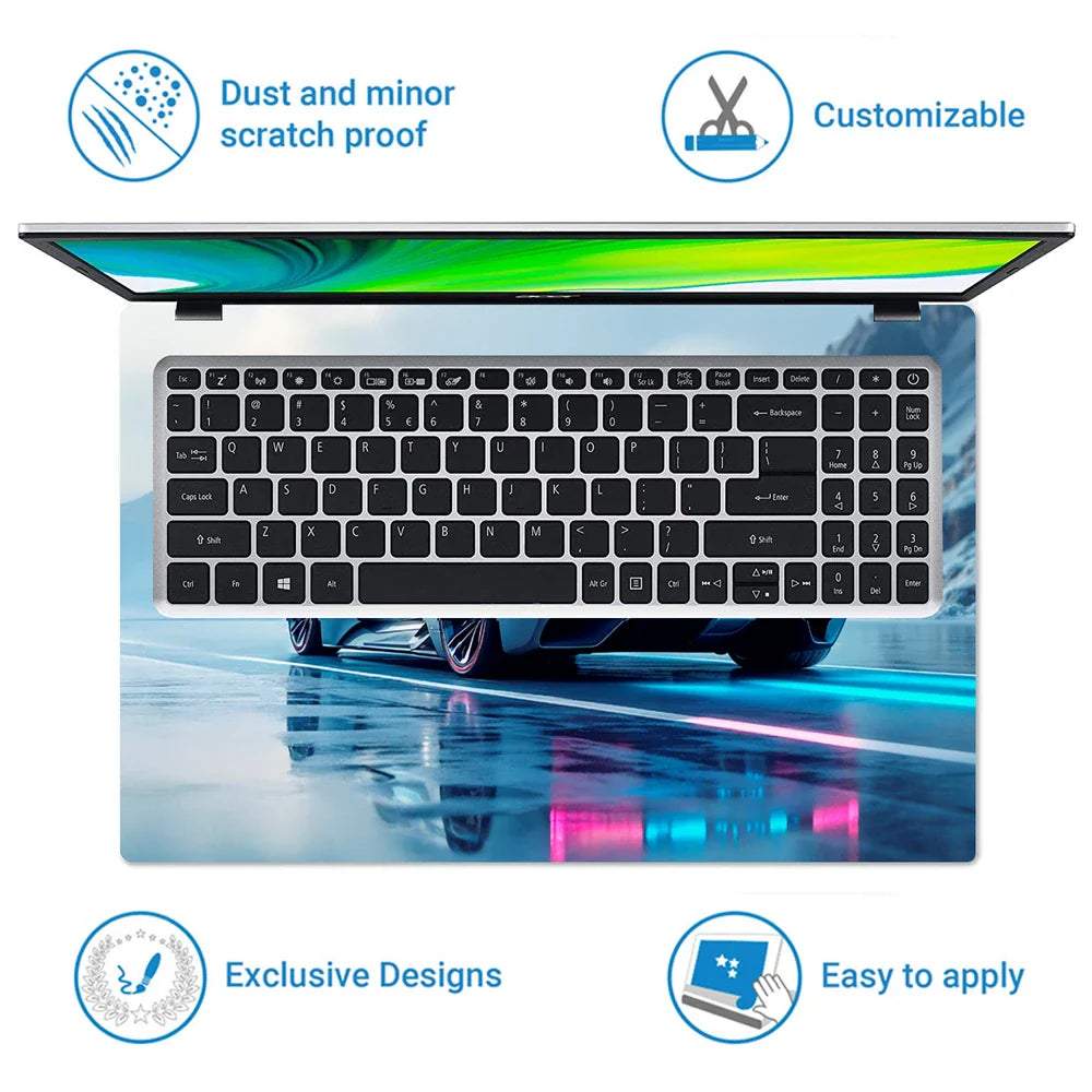 Universal Laptop Skin - Porsche Alpine Blue Ride