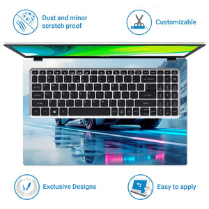 Universal Laptop Skin - Porsche Alpine Blue Ride