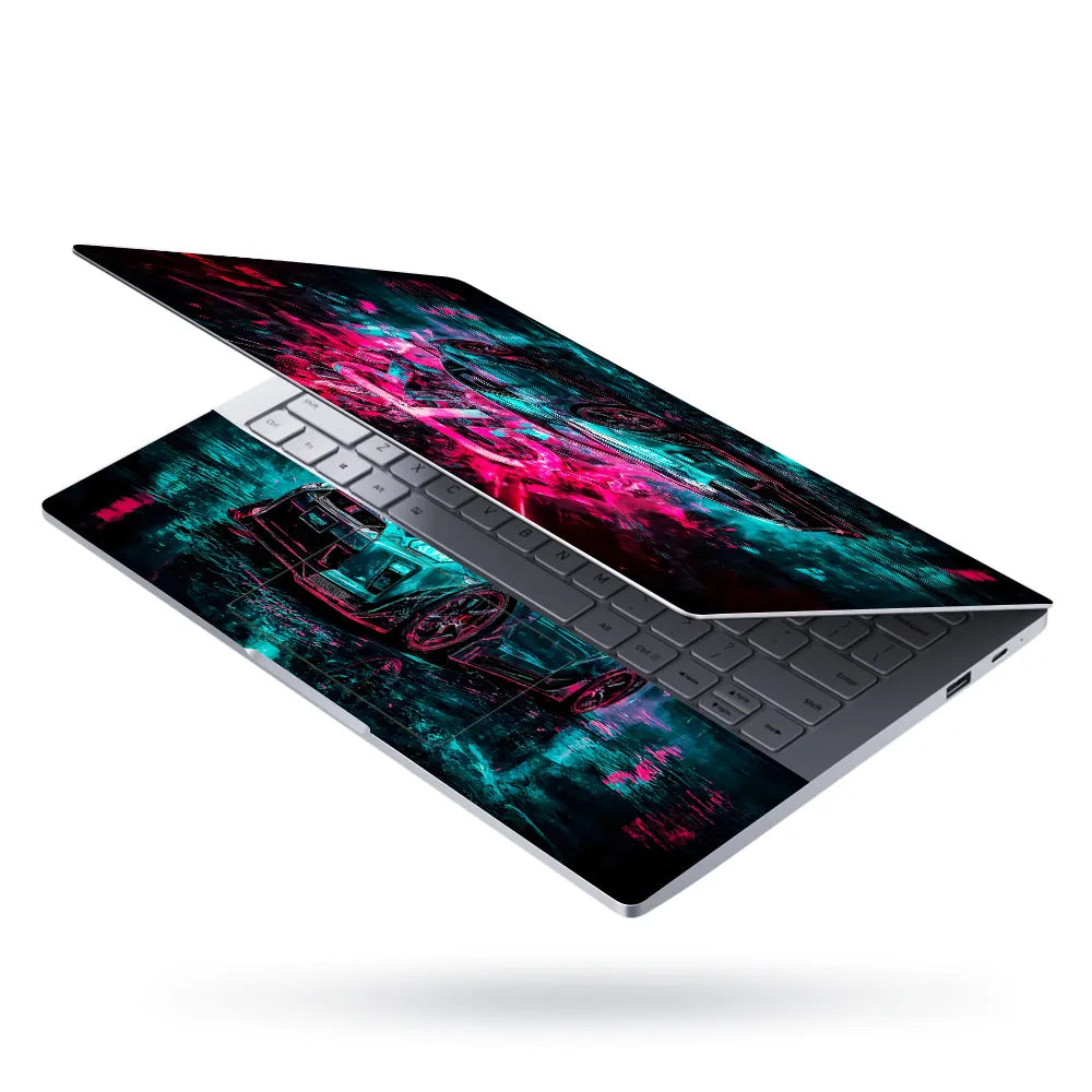 Laptop Skin - Futuristic Sports Car Neon Glow