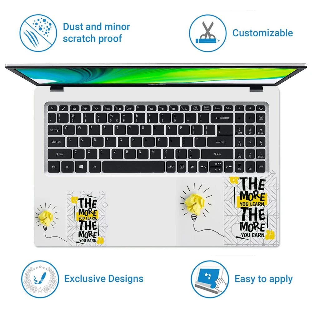 Universal Laptop Skin - The More You Learn Quotes