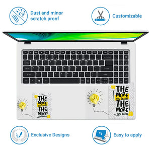 Universal Laptop Skin - The More You Learn Quotes